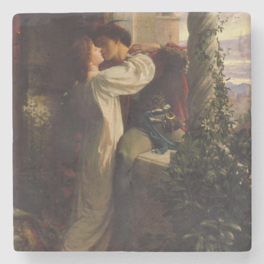 Romeo und Julia (von Frank Dicksee) Steinuntersetzer (Vorderseite)