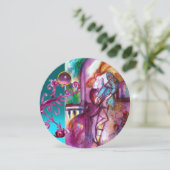 ROMEO UND JULIET /Aquamarin rosa Damaskus Blumenko Einladung (Stehend Vorderseite)