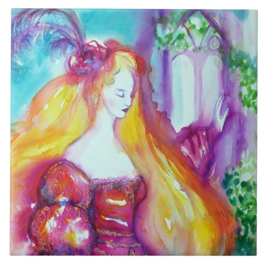 ROMEO UND JULIET BALCONY SCENE Wasserfarbe Fliese (Vorderseite)