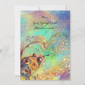 ROMEO UND JULIET Blumenblauer Glitzern Einladung (Rückseite)