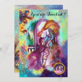 ROMEO UND JULIET Blumenblauer Glitzern Einladung