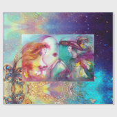 ROMEO UND JULIET / GOLD BLAUE GLITZERN GESCHENKPAPIER (Flach)