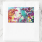 ROMEO UND JULIET / GOLD BLAUE GLITZERN RECHTECKIGER AUFKLEBER (Tasche)