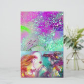 ROMEO UND JULIET, LILA AQUAMARINE BLAUE GOLD GLITZ BRIEFPAPIER (Stehend Vorderseite)