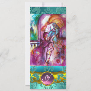 ROMEO UND JULIET Pink Aqua Blau, Aquamarin Damasag Einladung