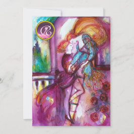 ROMEO UND JULIET Pink Aqua Blau, Aquamarin Damasag Einladung