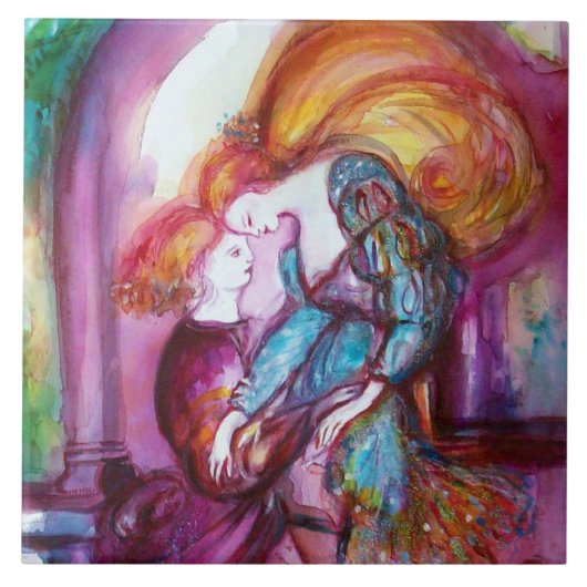 ROMEO UND JULIET Romantischer Valentinstag Fliese (Vorderseite)