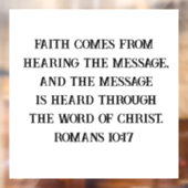 Römer 10:17 Custom Bible Verse Christlich Fensteraufkleber (Blatt 2)