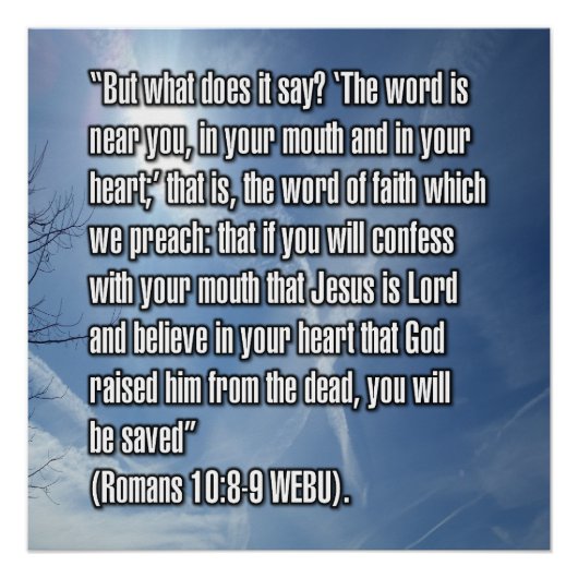Römer 10:8-9 WEBU Poster (Vorderseite)