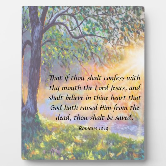 Römer 10:9 Plaque Fotoplatte (Vorderseite)