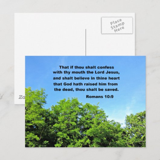 Römer 10:9 postkarte (Vorne/Hinten)