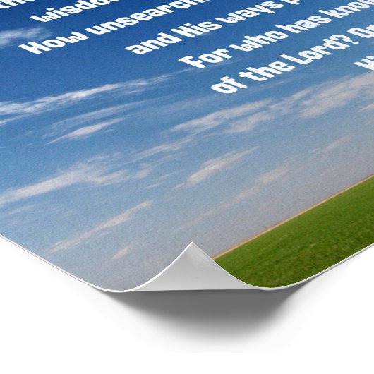 Römer 11:33,34 Oh, die Tiefe der Reichtümer beide Poster (Ecke)