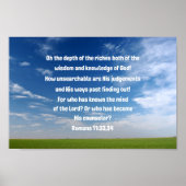 Römer 11:33,34 Oh, die Tiefe der Reichtümer beide Poster (Vorne)