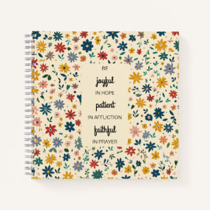 Römer 12:12 Blumenfelder SpiralNotebook Notizblock