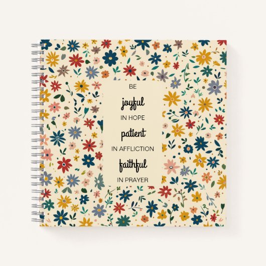 Römer 12:12 Blumenfelder SpiralNotebook Notizblock (Vorderseite)