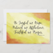 Römer 12:12 Christliche Bibelkarte in Hoffnung (Vorderseite)