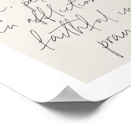 Römer 12:12 Minimal Boho Beige Arch Poster (Ecke)