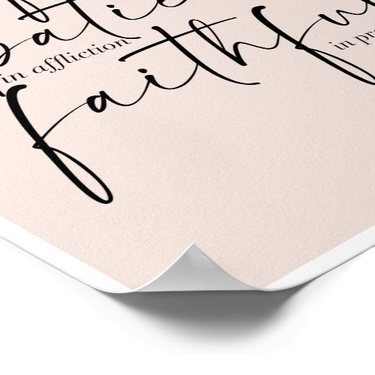 Römer 12:12 Peach Background Poster (Ecke)