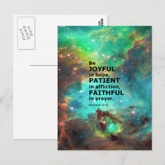 Römer 12:12 postkarte (Vorne/Hinten)