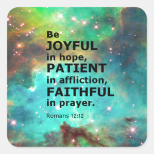 Römer 12:12 quadratischer aufkleber