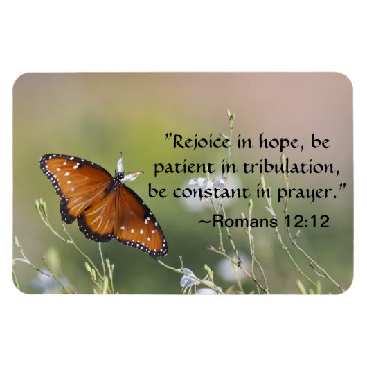 Römer 12:12 Schmetterling Magnet (Horizontal)