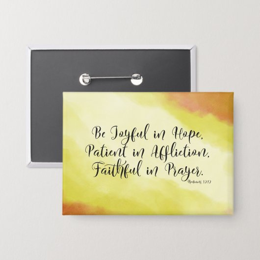 Römer 12:12 Seien Sie froh in der Hoffnung Christl Button (Vorderseite/Rückseite)