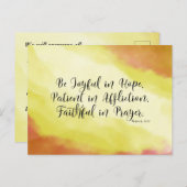 Römer 12:12 Seien Sie froh in der Hoffnung Christl Postkarte (Vorne/Hinten)