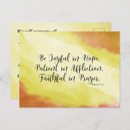 Römer 12:12 Seien Sie froh in der Hoffnung Christl Postkarte (Vorne/Hinten)