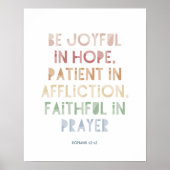 Römer 12:12 Seien Sie froh in Hope Poster Print (Vorne)