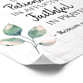 Römer 12:12 Seien Sie in Hoffnung glücklich, treu  Poster (Ecke)