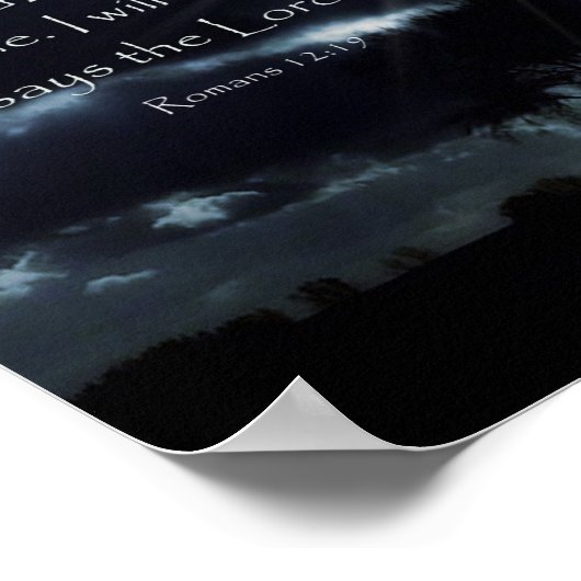 Römer 12:19 VENGEANCE | Löwe und Blitz Poster (Ecke)