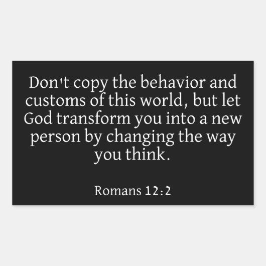 Römer 12:2 Aufkleber (Vorderseite)