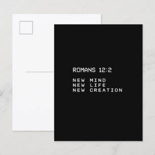 Römer 12:2 Neuer Geist Lebensschöpfung Minimalist Postkarte