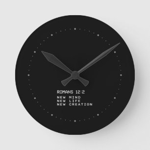 Römer 12:2 Neuer Geist Lebensschöpfung Minimalist Runde Wanduhr