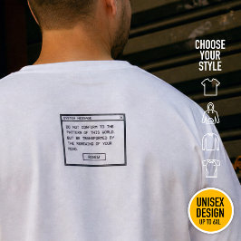 Römer 12:2 Passt euch nicht der christlichen Stree T-Shirt