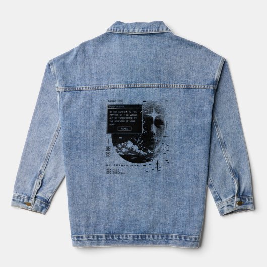 Römer 12:2 Passt euch nicht der Retrowave der Chri Jeansjacke (Rückseite)