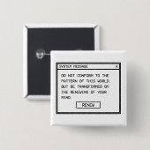 Römer 12:2 Schwarz-Weiß-Computer-Warnfenster Button (Vorne & Hinten)