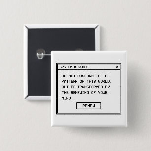 Römer 12:2 Schwarz-Weiß-Computer-Warnfenster Button