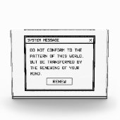 Römer 12:2 Schwarz-Weiß-Computer-Warnfenster Fotoblock (Vorderseite)