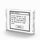 Römer 12:2 Schwarz-Weiß-Computer-Warnfenster Fotoblock (Rechts)
