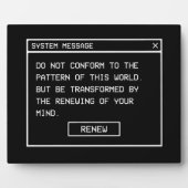 Römer 12:2 Schwarz-Weiß-Computer-Warnfenster Fotoplatte (Vorderseite)