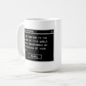 Römer 12:2 Schwarz-Weiß-Computer-Warnfenster Kaffeetasse (Vorderseite Links)