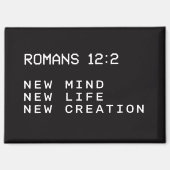 Römer 12:2 Schwarz-Weiß-Computer-Warnfenster Magnet (Vorderseite)