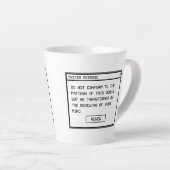 Römer 12:2 Schwarz-Weiß-Computer-Warnfenster Milchtasse (Rechte Ecke)