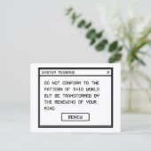 Römer 12:2 Schwarz-Weiß-Computer-Warnfenster Postkarte (Stehend Vorderseite)