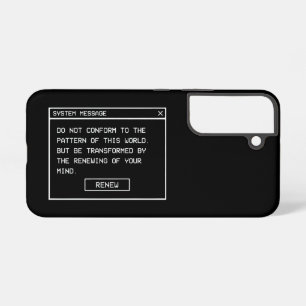 Römer 12:2 Schwarz-Weiß-Computer-Warnfenster Samsung Galaxy Hülle
