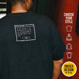 Römer 12:2 Schwarz-Weiß-Computer-Warnfenster T-Shirt
