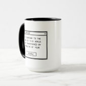 Römer 12:2 Schwarz-Weiß-Computer-Warnfenster Tasse (Vorderseite Links)