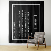 Römer 12:2 Schwarz-Weiß-Computer-Warnfenster Wandteppich (Beispiel)
