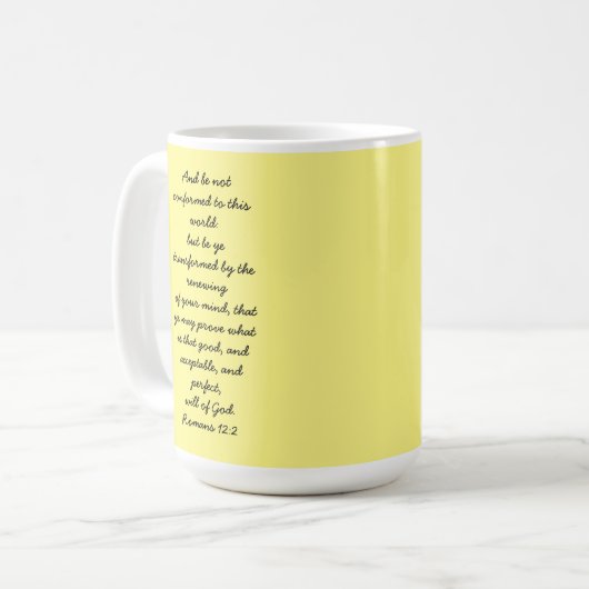 Römer 12:2 Tasse (Vorderseite Links)